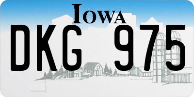 IA license plate DKG975