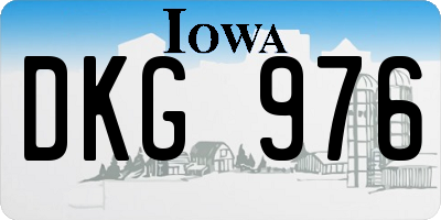 IA license plate DKG976