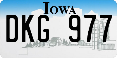 IA license plate DKG977