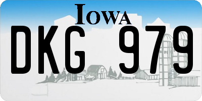 IA license plate DKG979