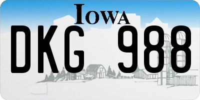 IA license plate DKG988