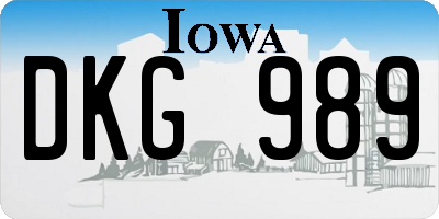 IA license plate DKG989