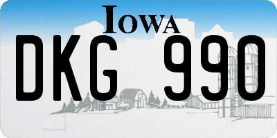 IA license plate DKG990