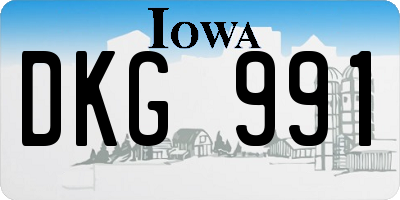 IA license plate DKG991