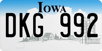 IA license plate DKG992