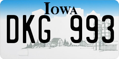 IA license plate DKG993