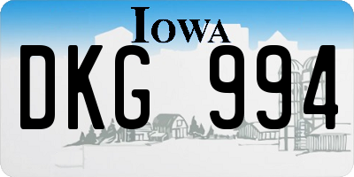 IA license plate DKG994