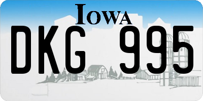 IA license plate DKG995