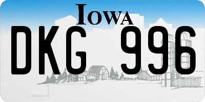 IA license plate DKG996