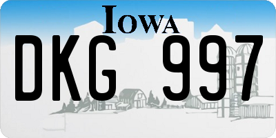 IA license plate DKG997