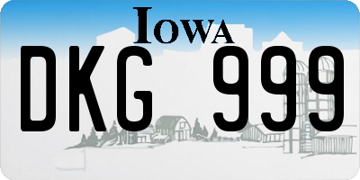 IA license plate DKG999