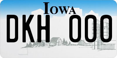 IA license plate DKH000