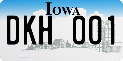 IA license plate DKH001