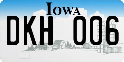 IA license plate DKH006