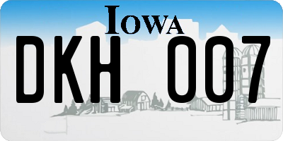 IA license plate DKH007