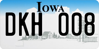 IA license plate DKH008