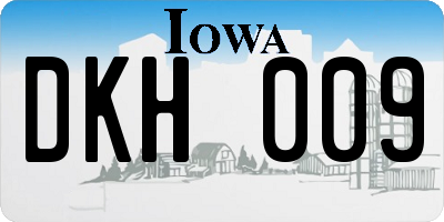 IA license plate DKH009