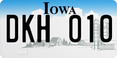 IA license plate DKH010