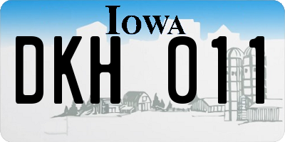 IA license plate DKH011