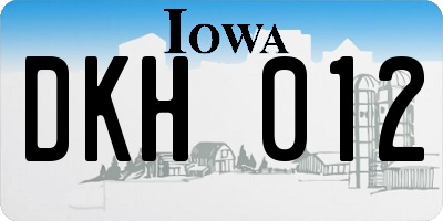 IA license plate DKH012