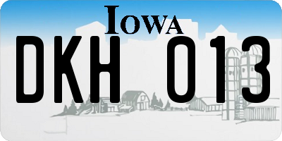 IA license plate DKH013
