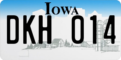 IA license plate DKH014