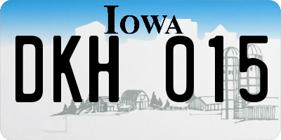 IA license plate DKH015