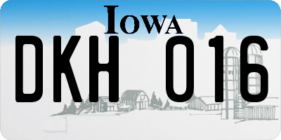 IA license plate DKH016