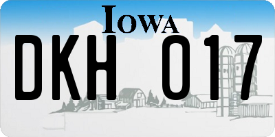 IA license plate DKH017