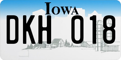 IA license plate DKH018
