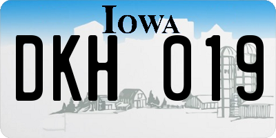 IA license plate DKH019