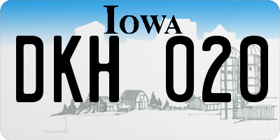 IA license plate DKH020