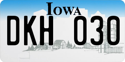 IA license plate DKH030