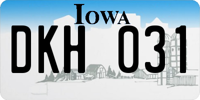 IA license plate DKH031