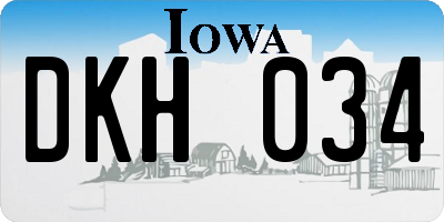 IA license plate DKH034
