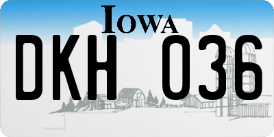 IA license plate DKH036