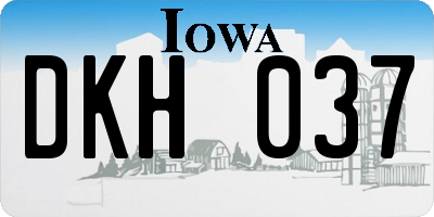 IA license plate DKH037