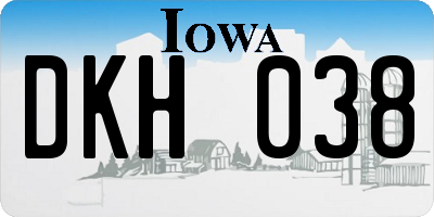 IA license plate DKH038