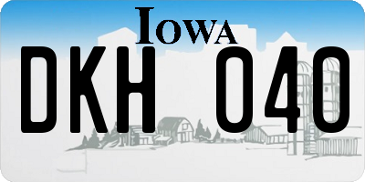 IA license plate DKH040