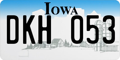 IA license plate DKH053