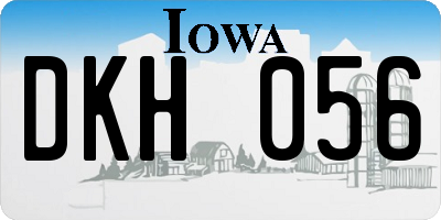 IA license plate DKH056