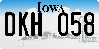 IA license plate DKH058
