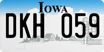 IA license plate DKH059