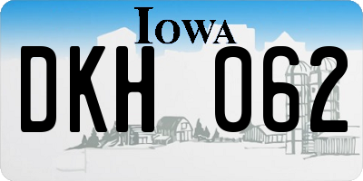 IA license plate DKH062