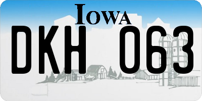 IA license plate DKH063
