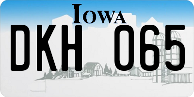IA license plate DKH065