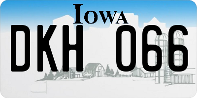 IA license plate DKH066