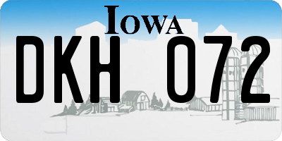 IA license plate DKH072