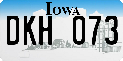IA license plate DKH073