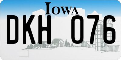 IA license plate DKH076